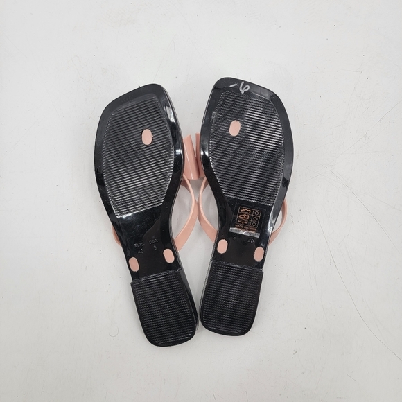 Jeffrey Campbell Blush Pink Bow Sandals EU40 US9 Black Flat Flip Flops Jellies - Picture 7 of 12